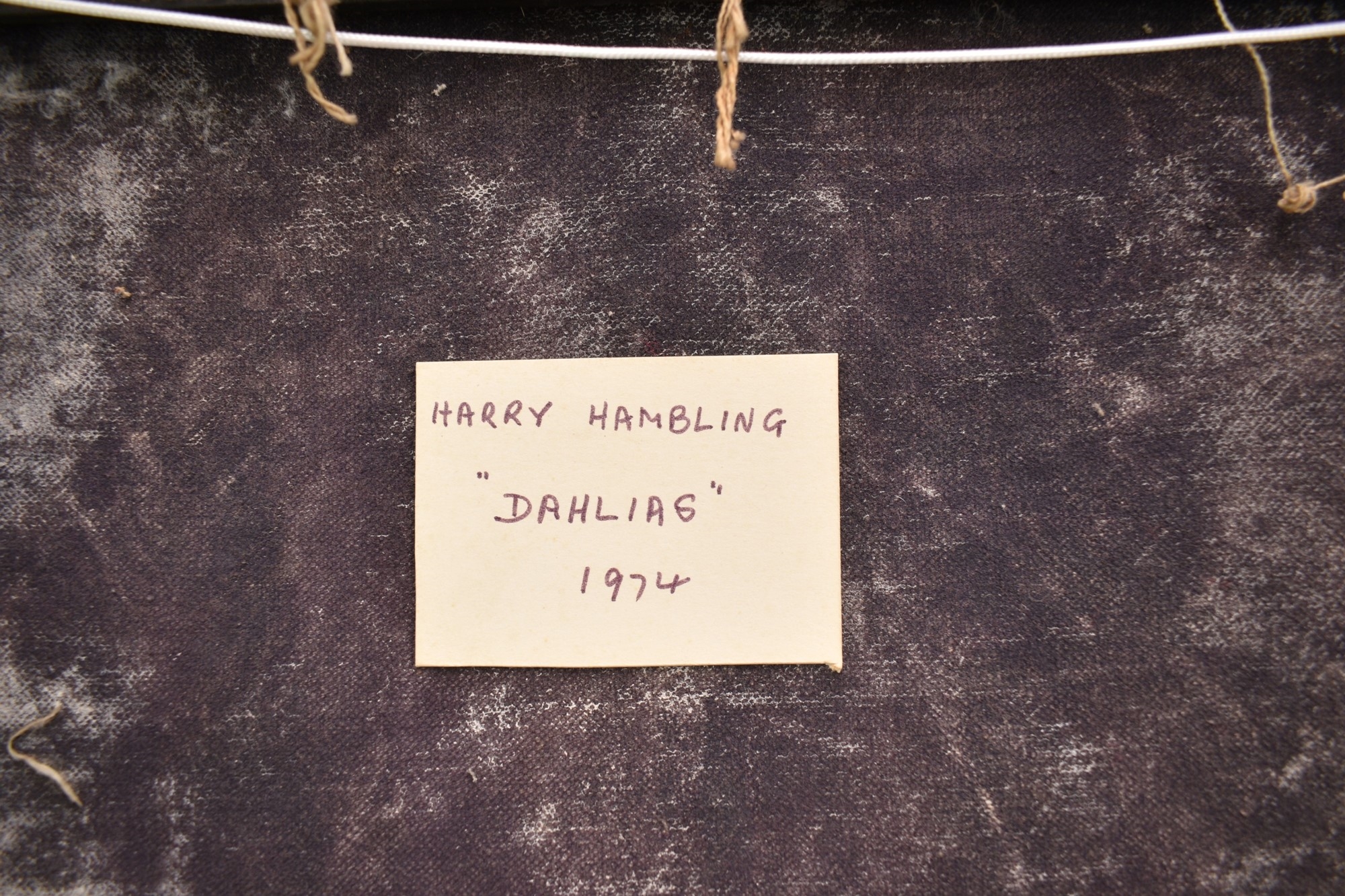 Artwork by Harry Hambling, Still Life Dahlias, Made of oil on canvas