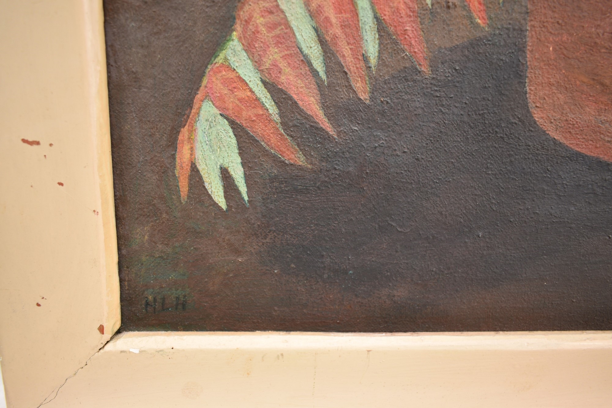 Artwork by Harry Hambling, Still Life Dahlias, Made of oil on canvas