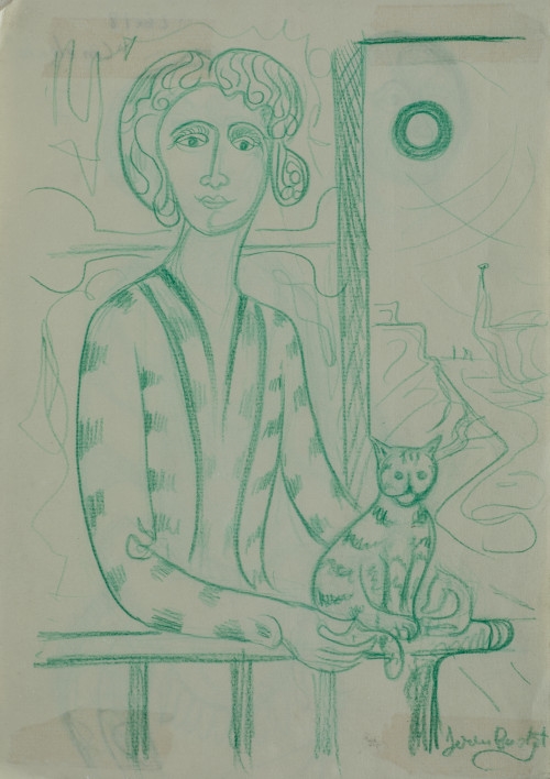 "Mujer con gato"