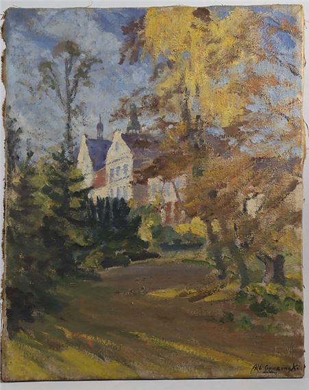 Schlossansicht im Herbst' / 'Castle view in fall by Albert Lipczinski