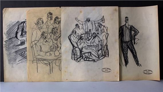 Maurice Berdon | 4 Zeichnungen / 4 drawings | MutualArt