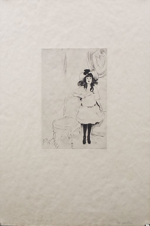 Artwork by Louis Legrand, Une gosseline' / 'Der Backfisch' / 'The youngster, Made of Drypoint etching on laid paper