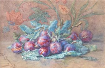 Still life with plums - Antoinette Chavagnat