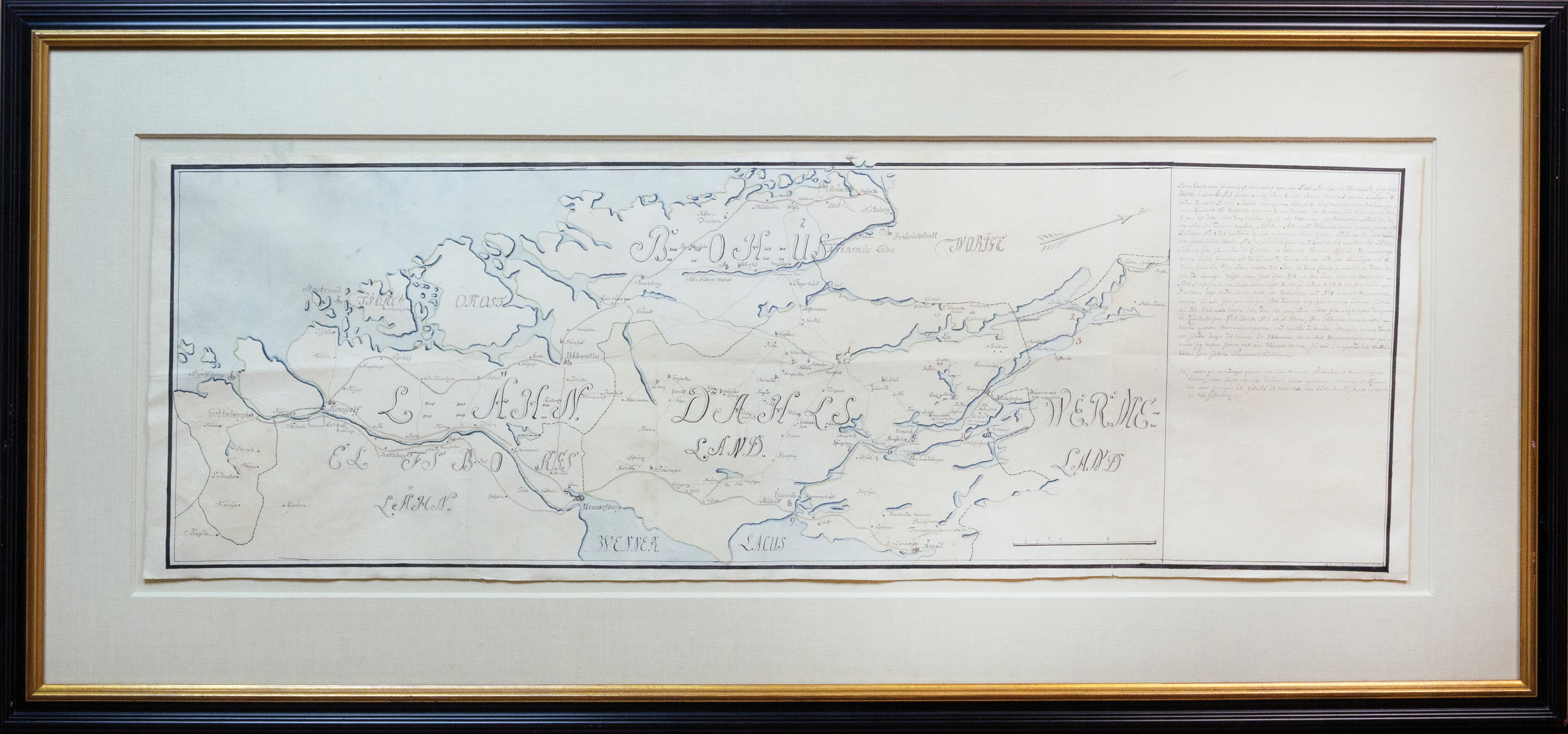 Artwork by Gustav Bengtsson, Von Rappholt Map of Gotaland, Sweden, Made of watercolor wash