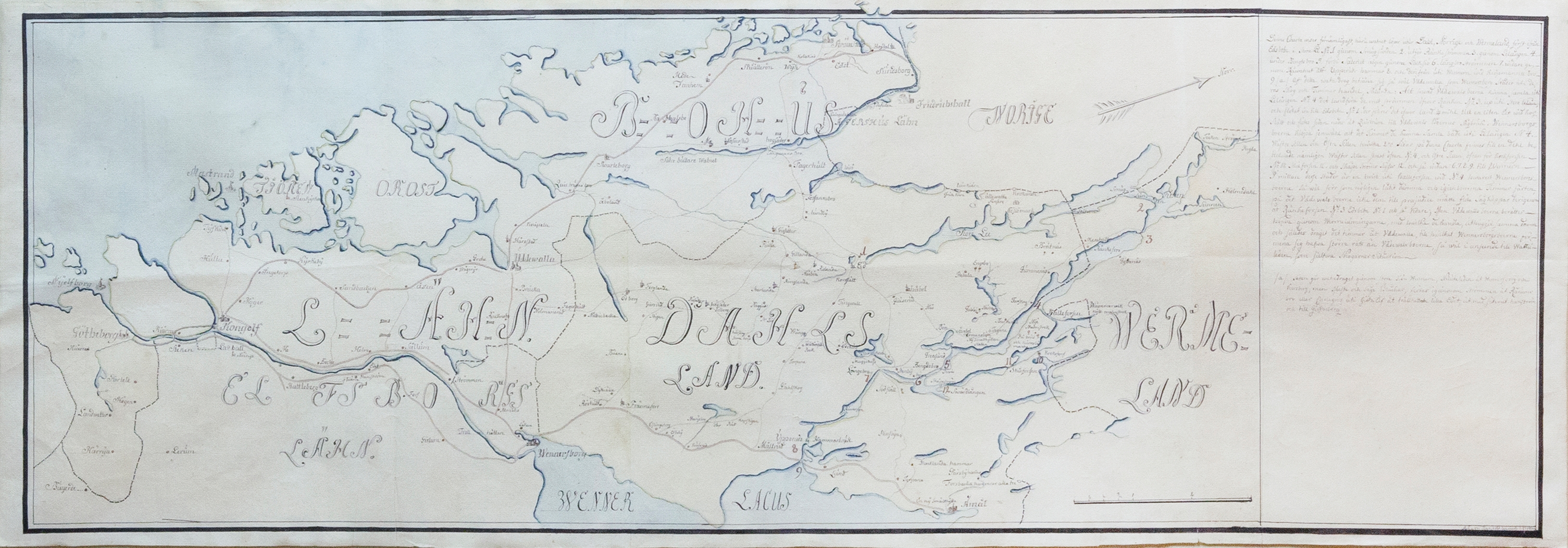 Artwork by Gustav Bengtsson, Von Rappholt Map of Gotaland, Sweden, Made of watercolor wash