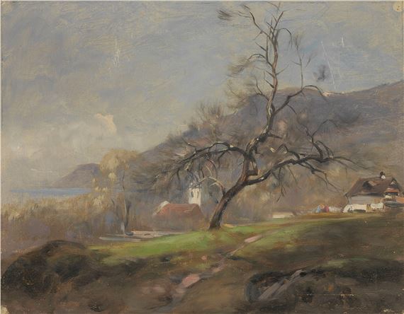 Vitznau au printemps by Louis-Auguste Veillon