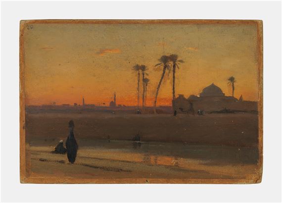 Mosquée au coucher de soleil by Louis-Auguste Veillon