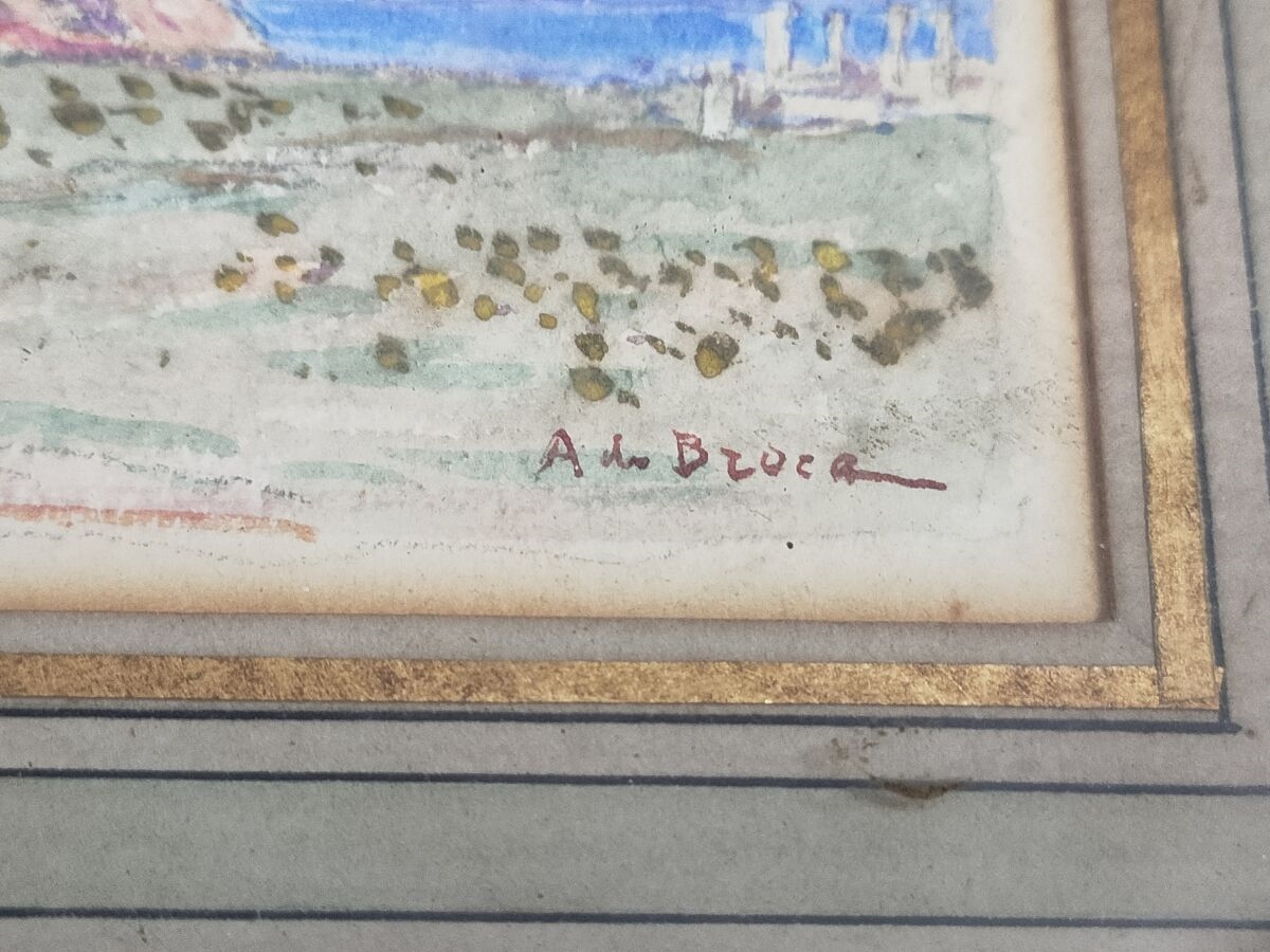 Artwork by Alexis De Broca, Tunis, Sidi Bous Saïd et la basilique chrétienne de Sainte Monique Carthage, Made of Watercolor