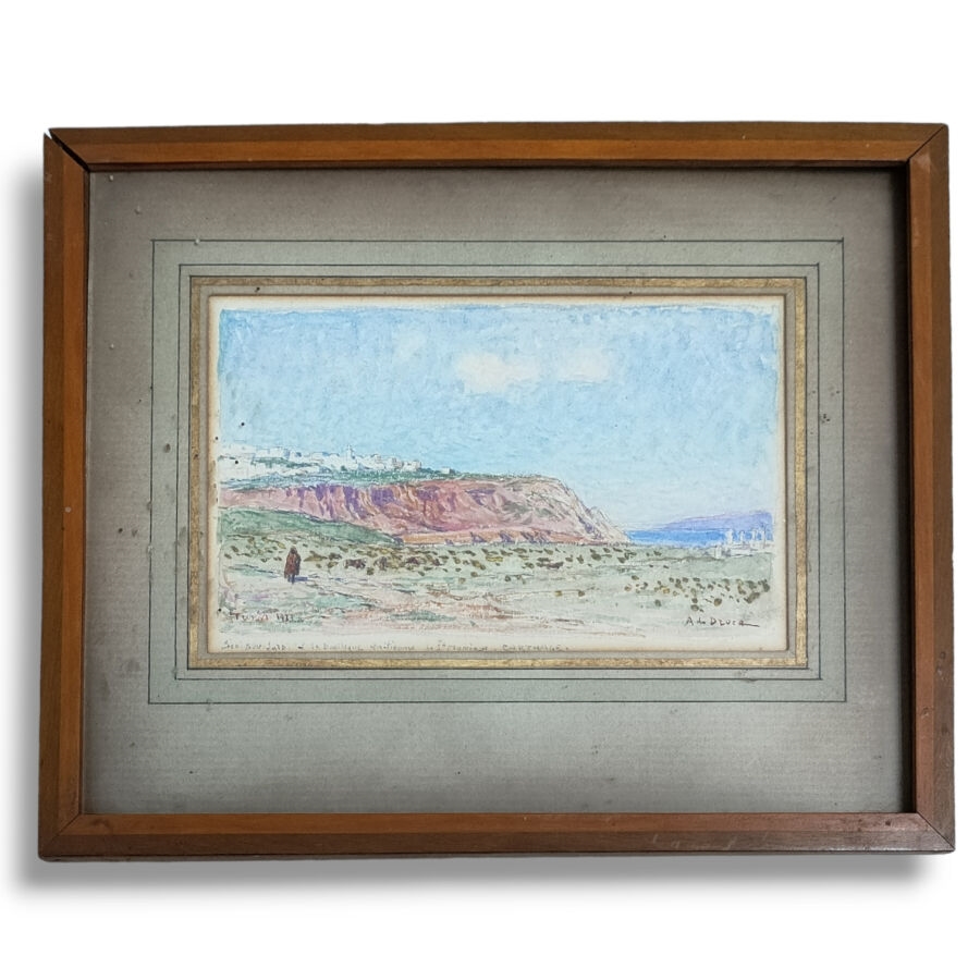 Artwork by Alexis De Broca, Tunis, Sidi Bous Saïd et la basilique chrétienne de Sainte Monique Carthage, Made of Watercolor