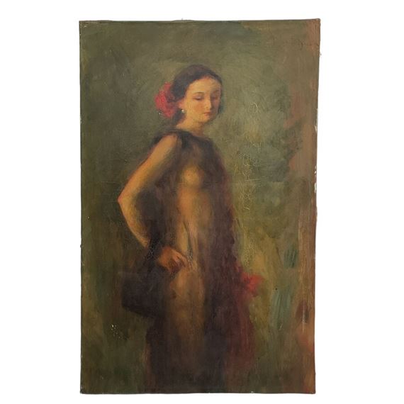 Portrait d'une élégante by Lucien Réne Mignon