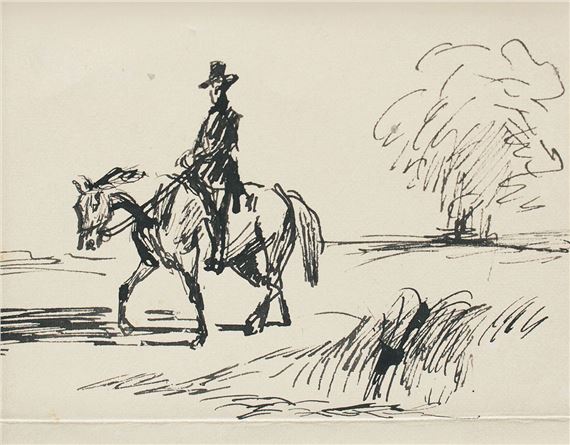 Rider. Book illustration by Konstantin Ivanovich Rudakov, 1930s