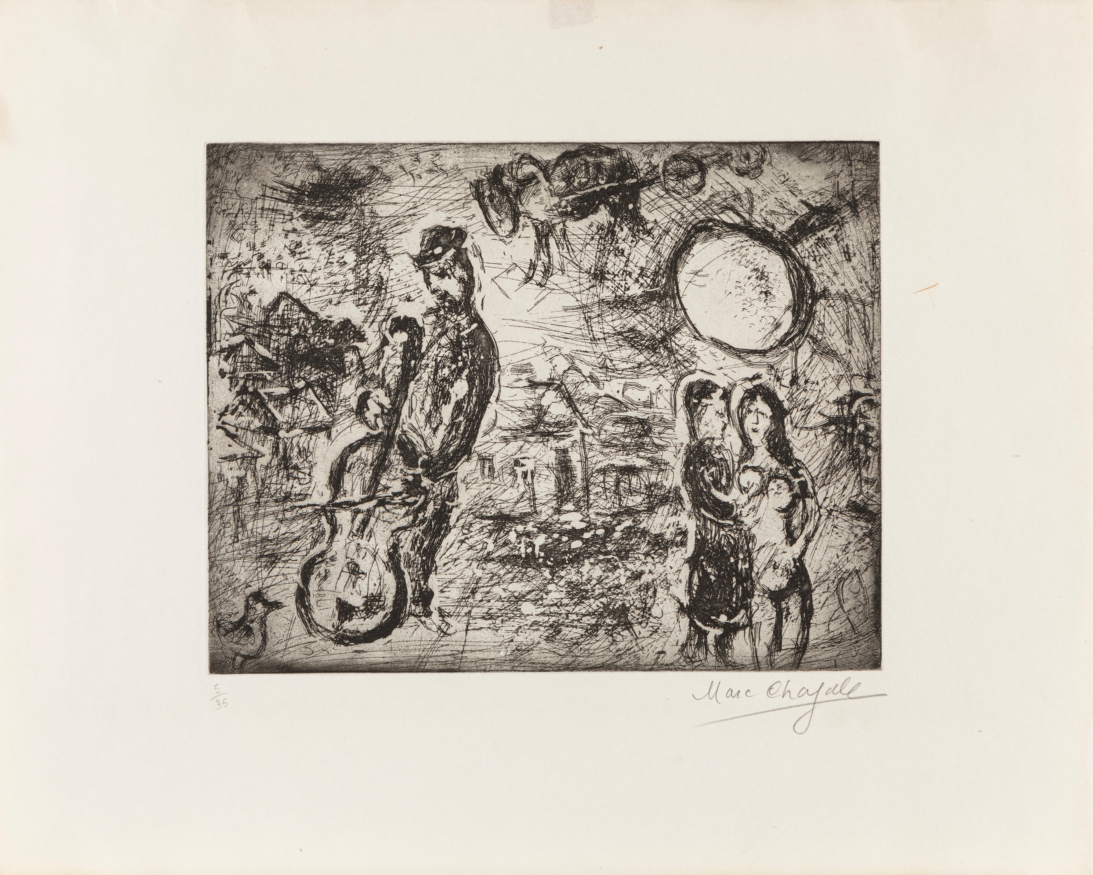 Le Vioncelliste du Village by Marc Chagall, 1967