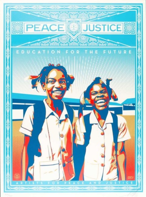 Peace & Justice Haiti by Shepard Fairey, 2015