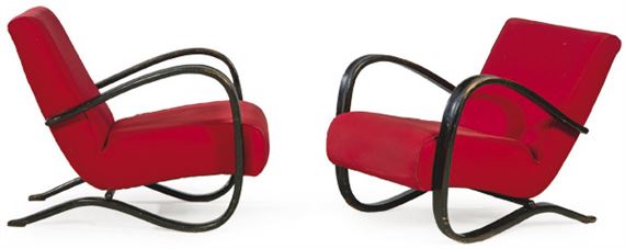 Pareja de butacas art decó modelo "H 269" by Jindrich Halabala, 1935