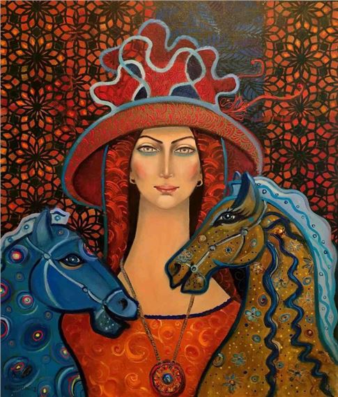 One with a horse and one with a blue one by Krystyna Ruminkiewicz, 2023