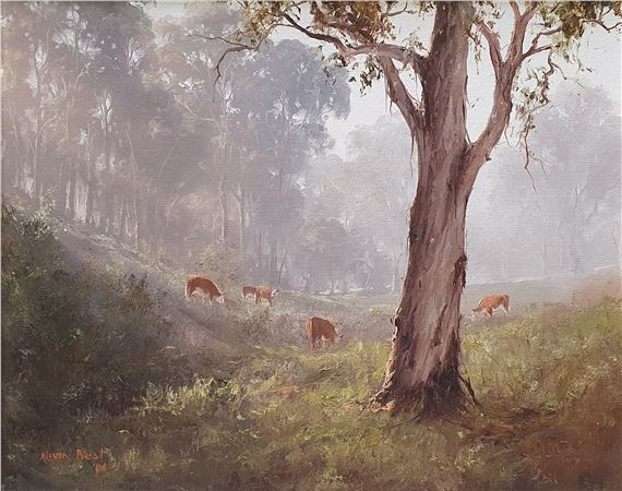Grazing in the Morning Sun, 1984 by Kevin John Best, 1984