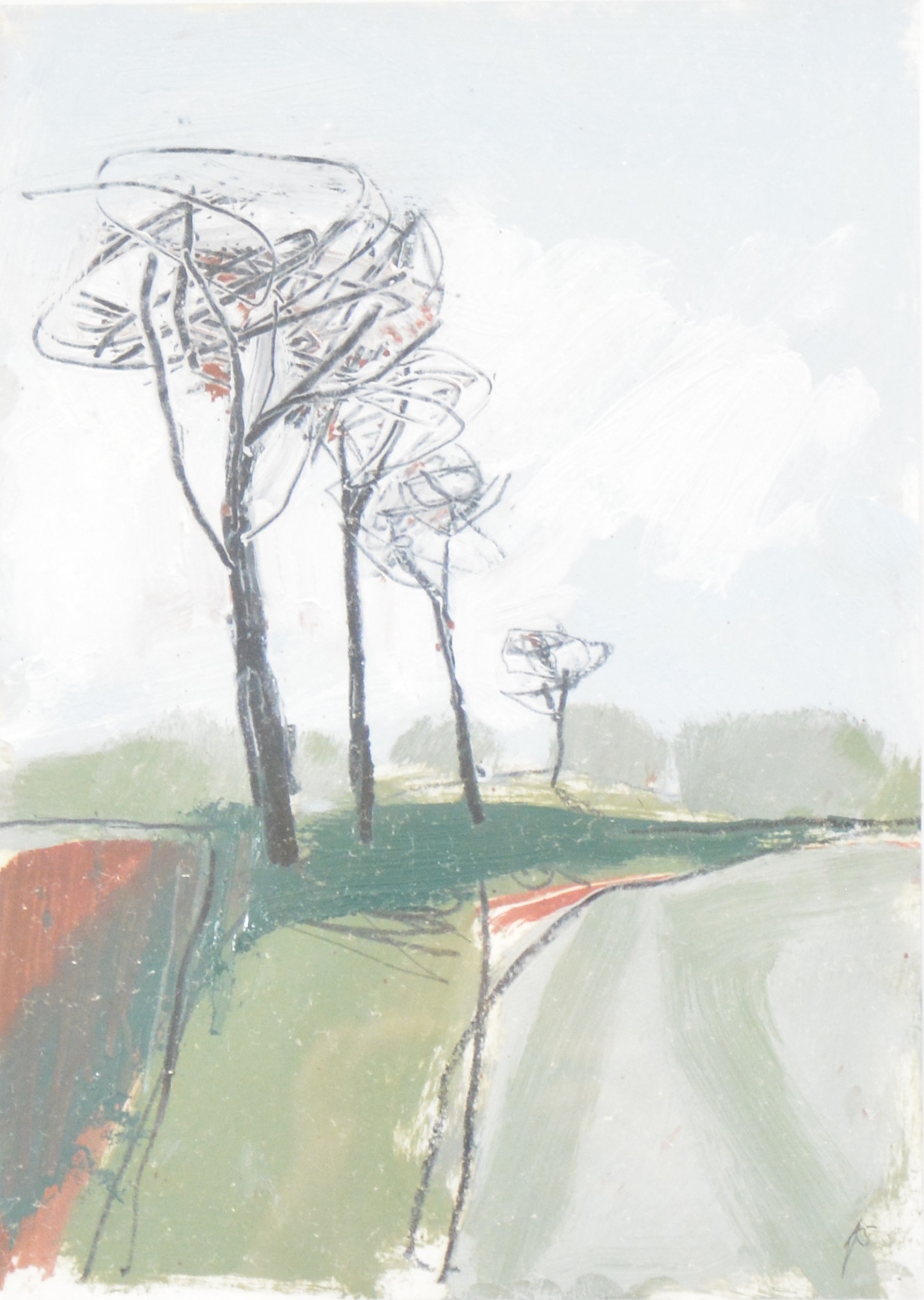 Artwork by Anthea Stilwell, Winter Landscape IV and Winter Landscape VI, Made of mixed media