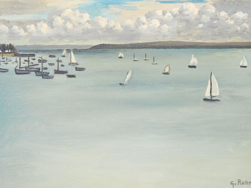 Georges Rohner | Sailboats at sea (2023) | MutualArt