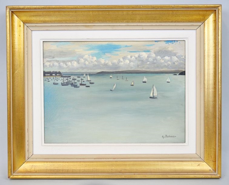 Georges Rohner | Sailboats at sea (2023) | MutualArt