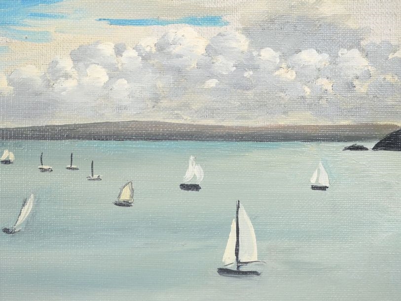Georges Rohner | Sailboats at sea (2023) | MutualArt