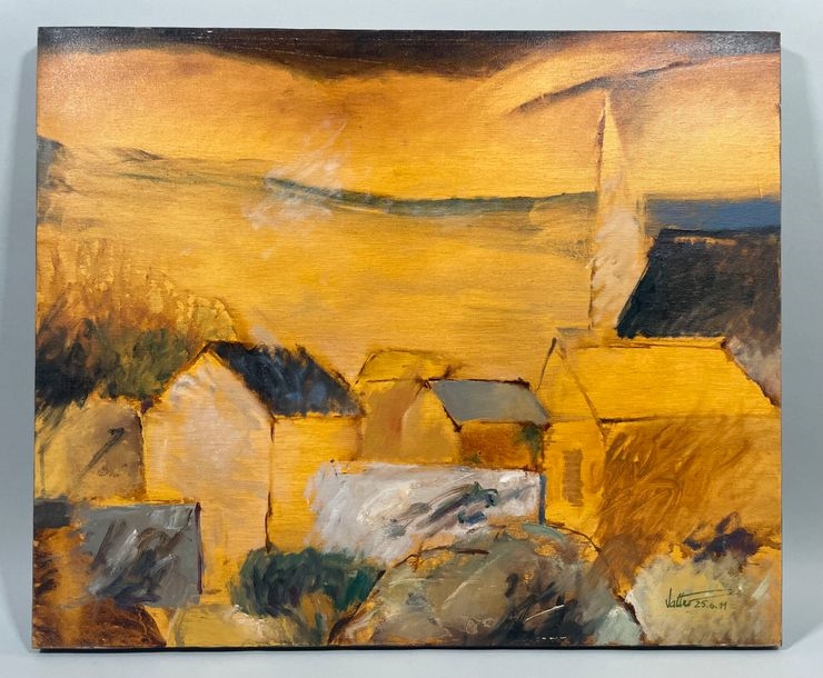 Artwork by Valter Paraschivescu, Briare landscape, Made of Oil on canvas