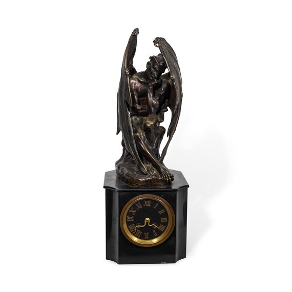 A FRENCH PATINATED BRONZE FIGURE OF SATAN by Jean-Jacques Feuchere, 1833