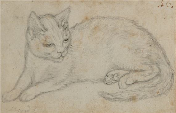 Liegende Katze, nach links by Gottfried Mind