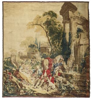 A LOUIS XV BEAUVAIS PASTORAL TAPESTRY - Jean-Baptiste Oudry