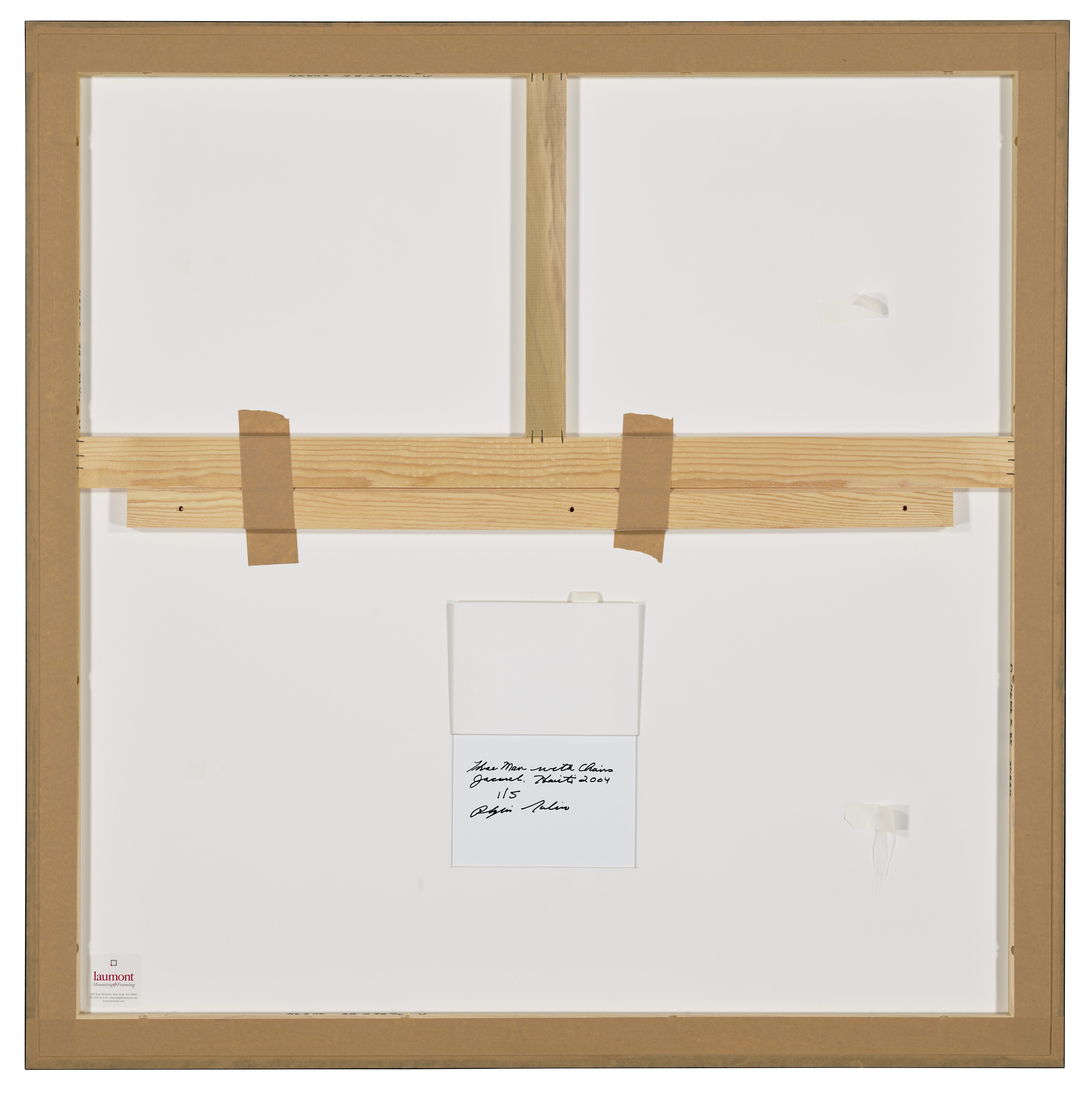 Artwork by Phyllis Galembo, Three Men with Chains, Jacmel, Haiti, 2004, Made of Ilfochrome print, flush-mounted on Dibond