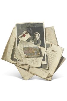 A tromp-l'oeil with the engraving La Savoyarde, by Nicolas de Larmessin after Jean-Baptiste Marie Pierre - François Xavier Vispré