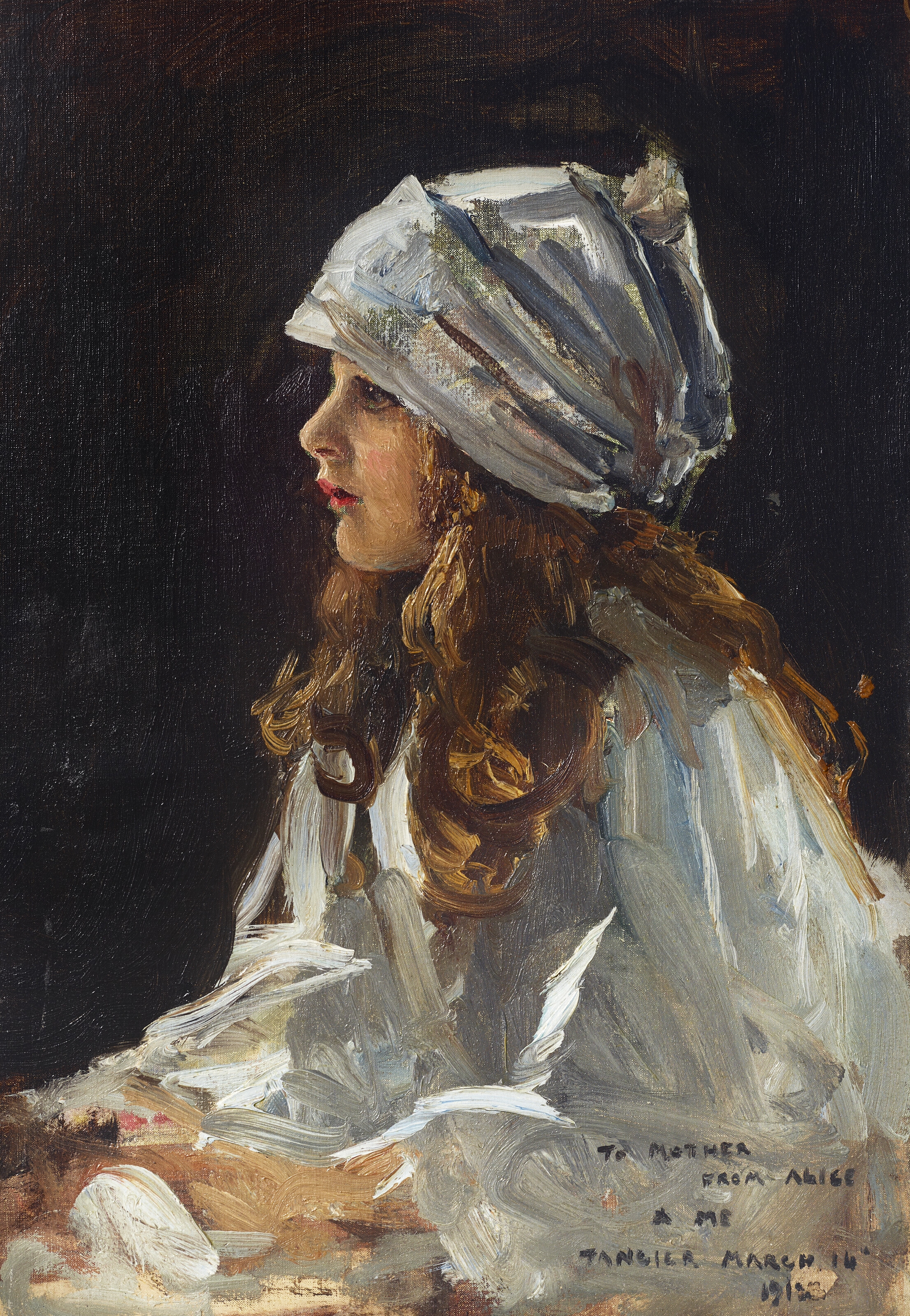 Artwork by John Lavery, Portrait of the Artist's Daughter, Alice, Made of oil on canvas board