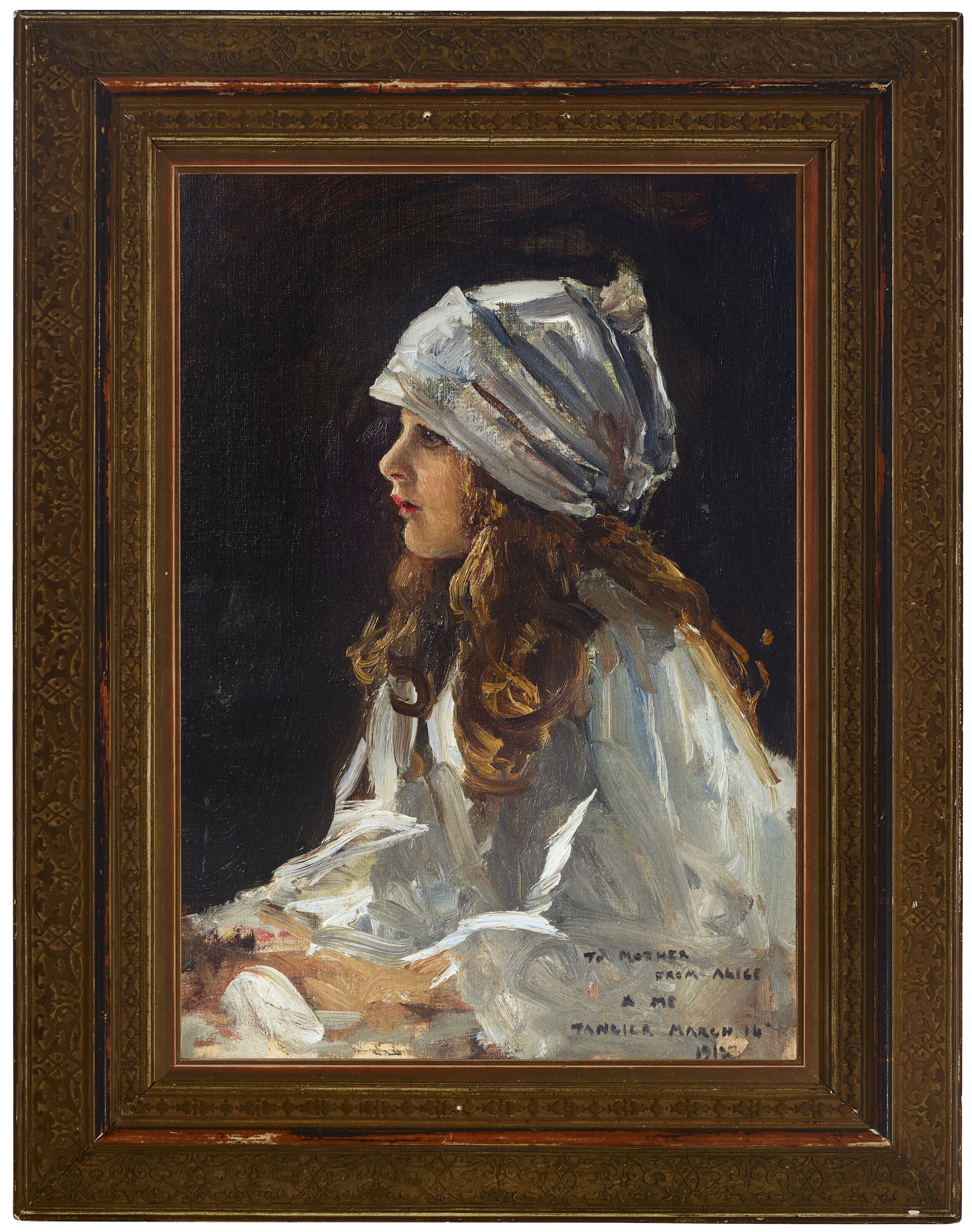 Artwork by John Lavery, Portrait of the Artist's Daughter, Alice, Made of oil on canvas board