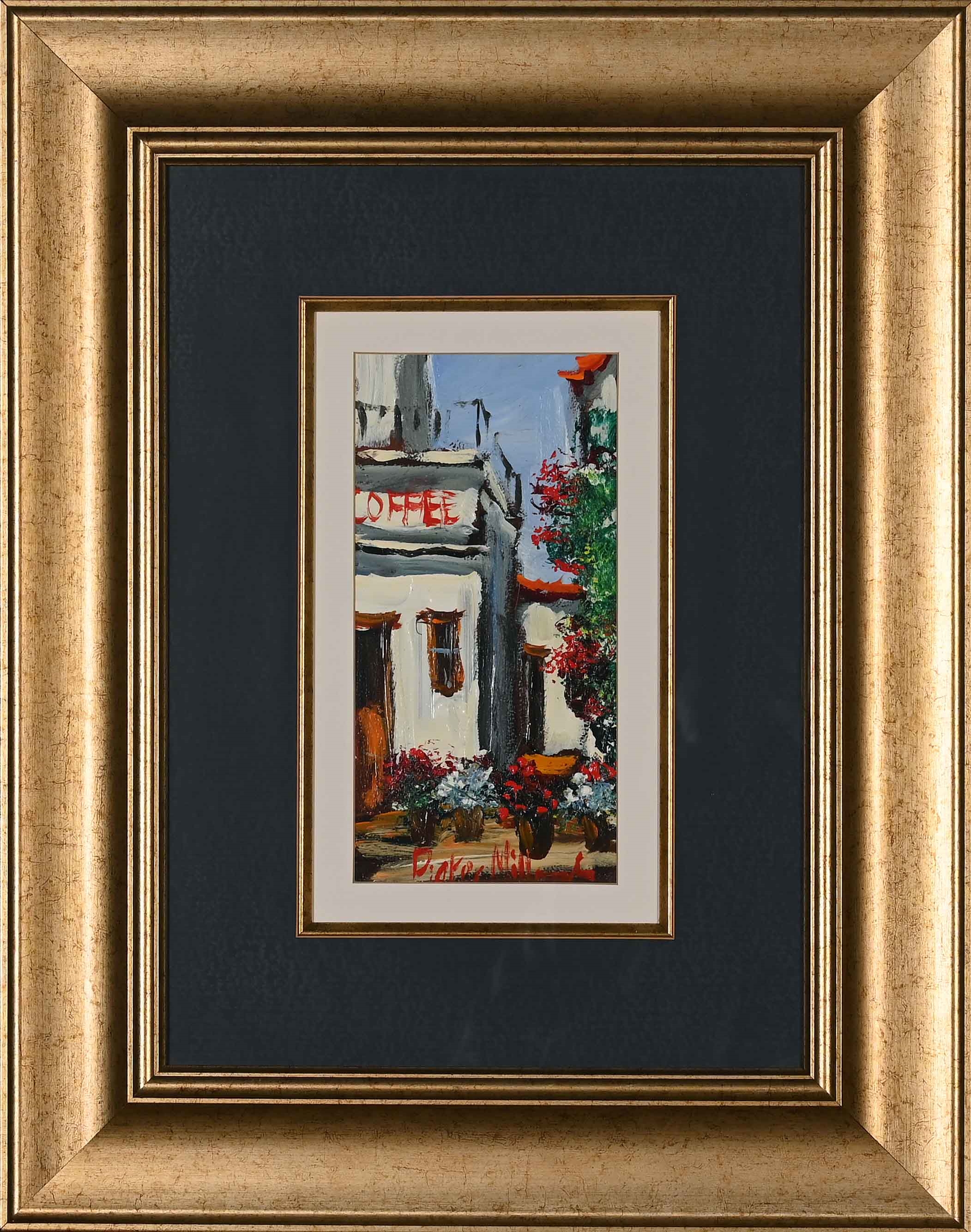 Pieter Millard Coffee Shop with Flowers MutualArt