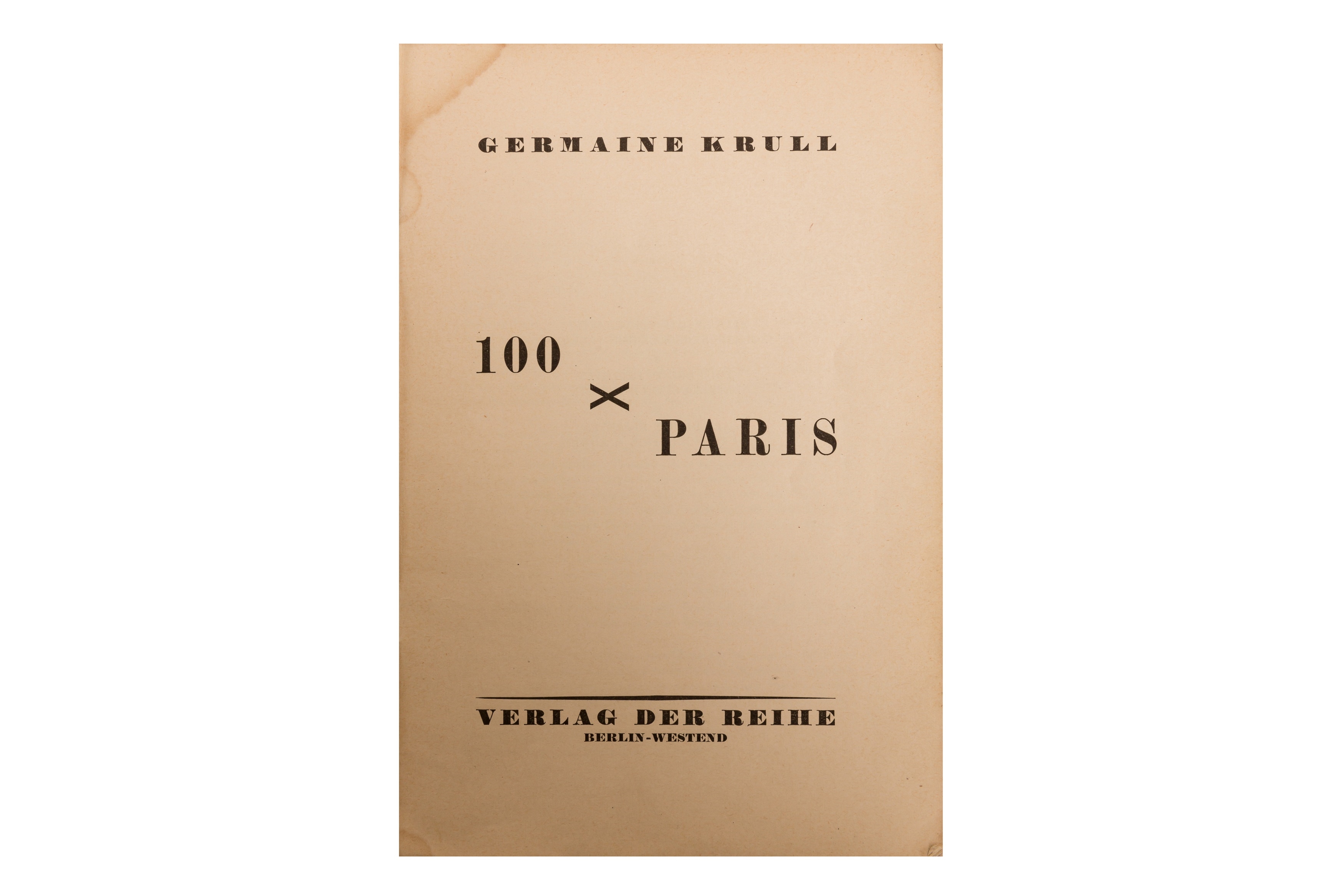 100 X PARIS by Germaine Krull, 1929