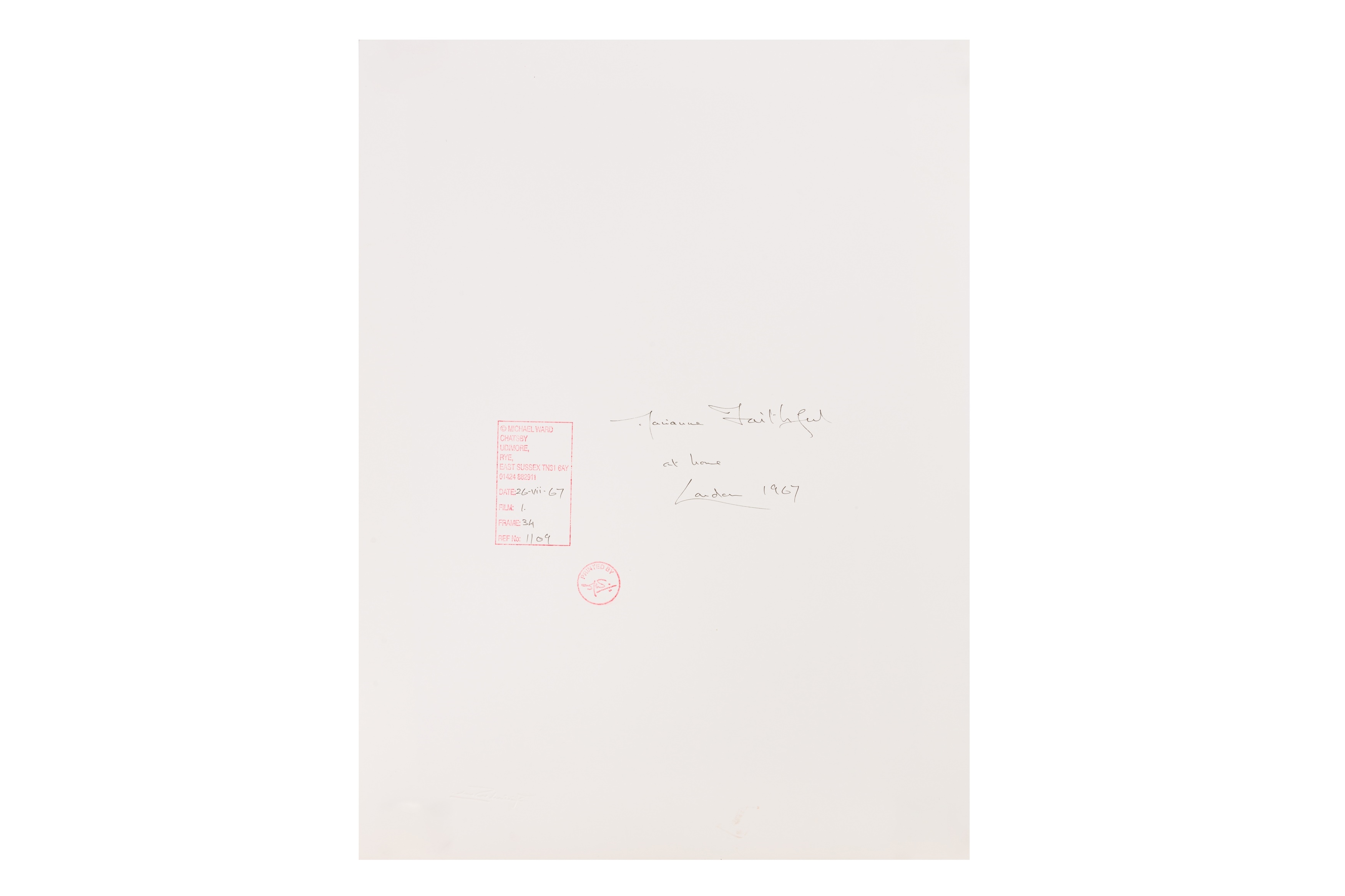 Artwork by Michael Ward, MARIANNE FAITHFULL, Made of Silver gelatin prints