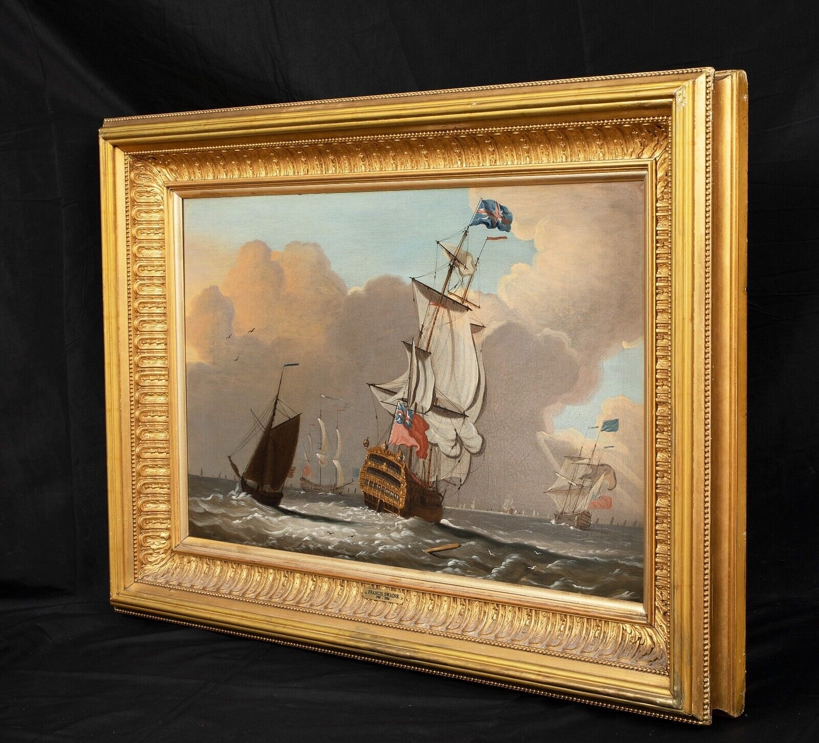 Artwork by Francis Swaine, BRITISH ROYAL NAVY SQUADRON, Made of oil on canvas