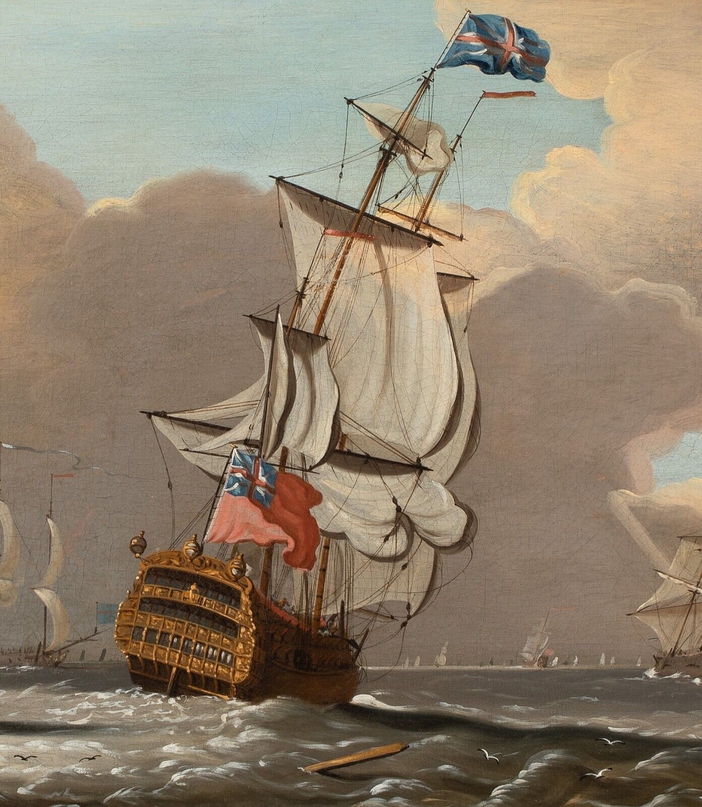 Artwork by Francis Swaine, BRITISH ROYAL NAVY SQUADRON, Made of oil on canvas