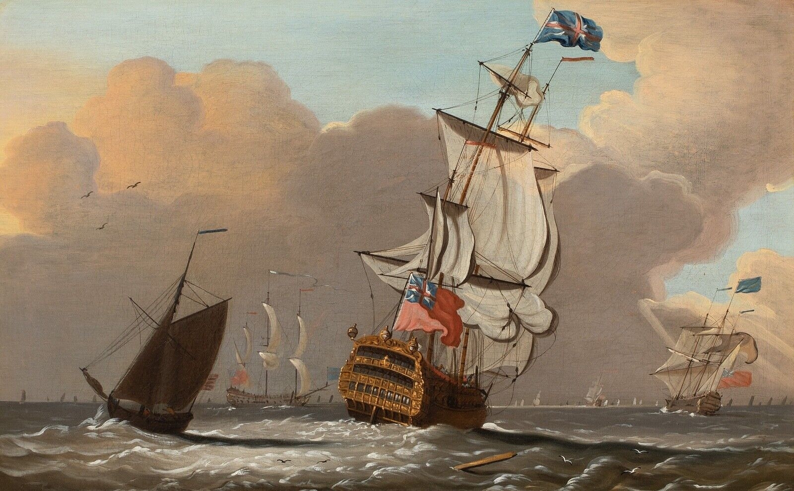 Artwork by Francis Swaine, BRITISH ROYAL NAVY SQUADRON, Made of oil on canvas
