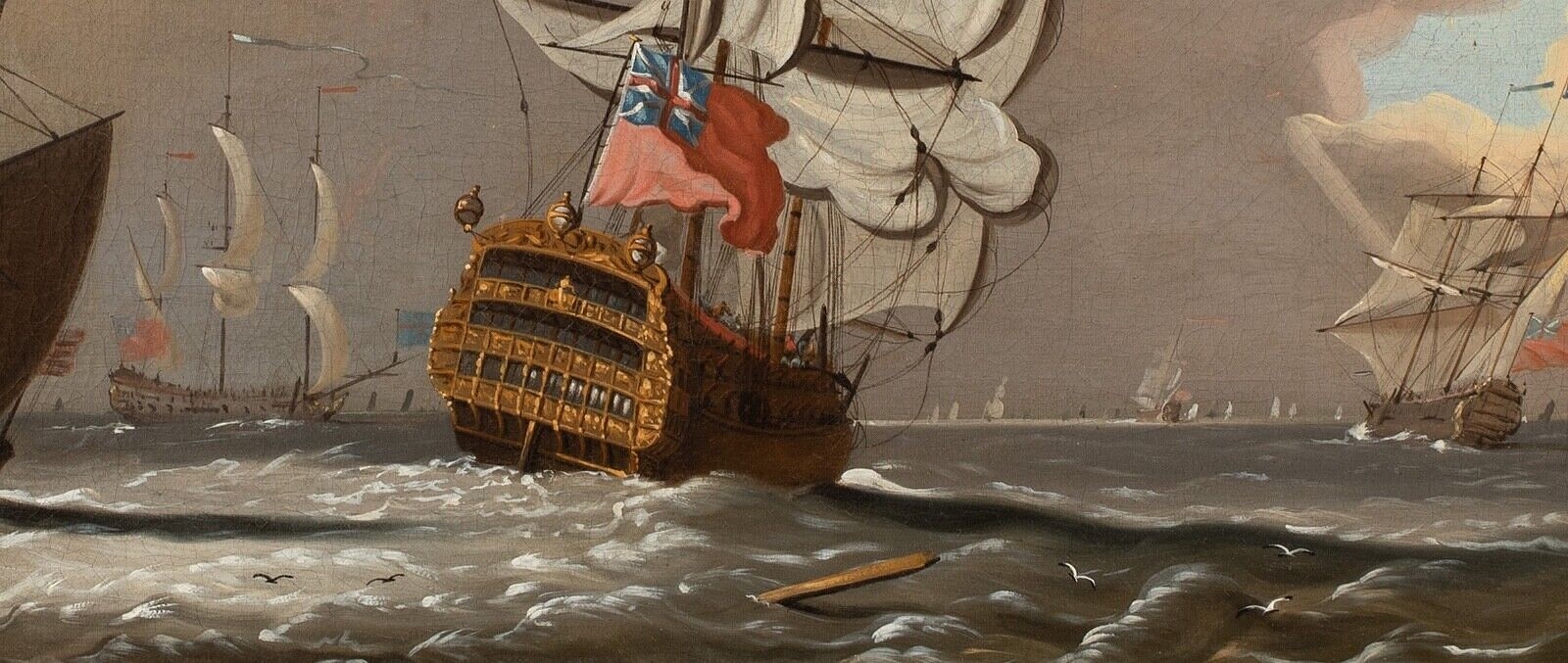 Artwork by Francis Swaine, BRITISH ROYAL NAVY SQUADRON, Made of oil on canvas