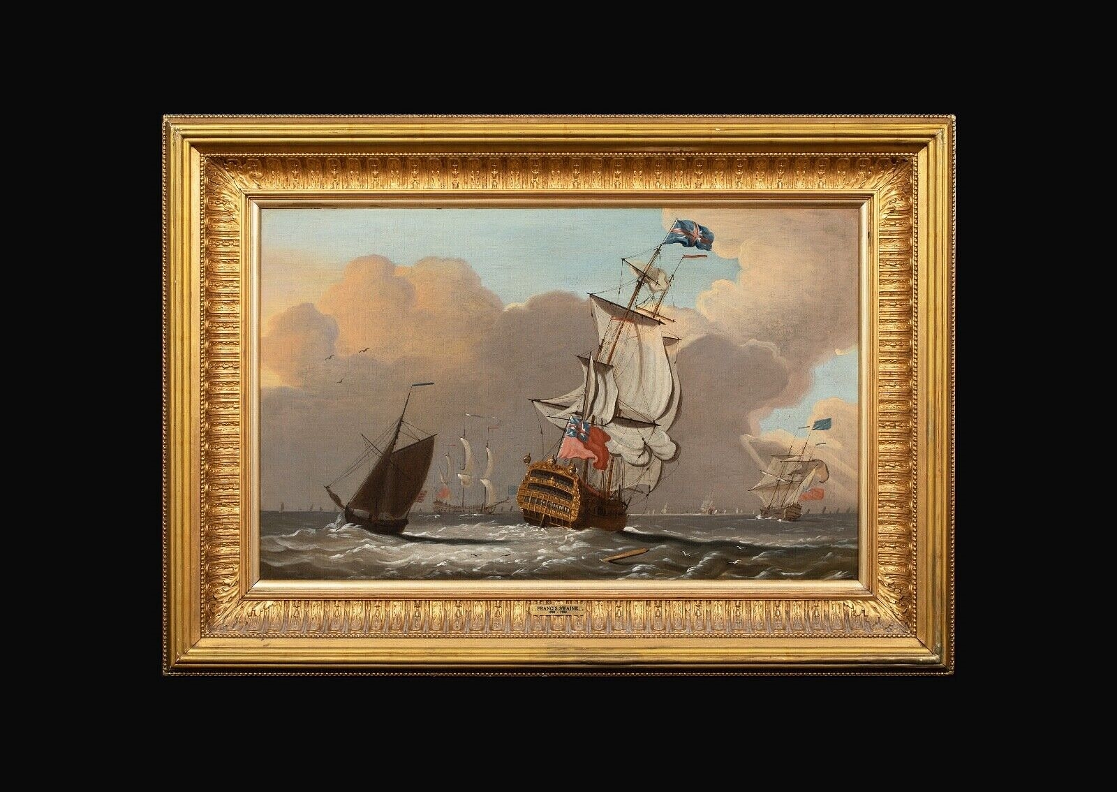 Artwork by Francis Swaine, BRITISH ROYAL NAVY SQUADRON, Made of oil on canvas