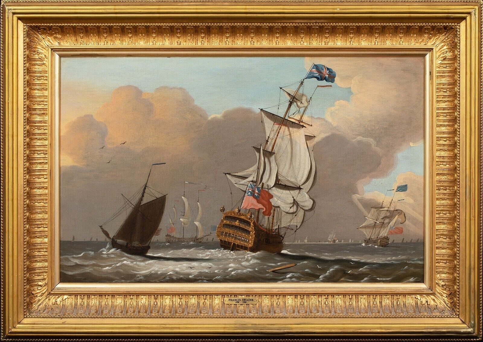 Artwork by Francis Swaine, BRITISH ROYAL NAVY SQUADRON, Made of oil on canvas