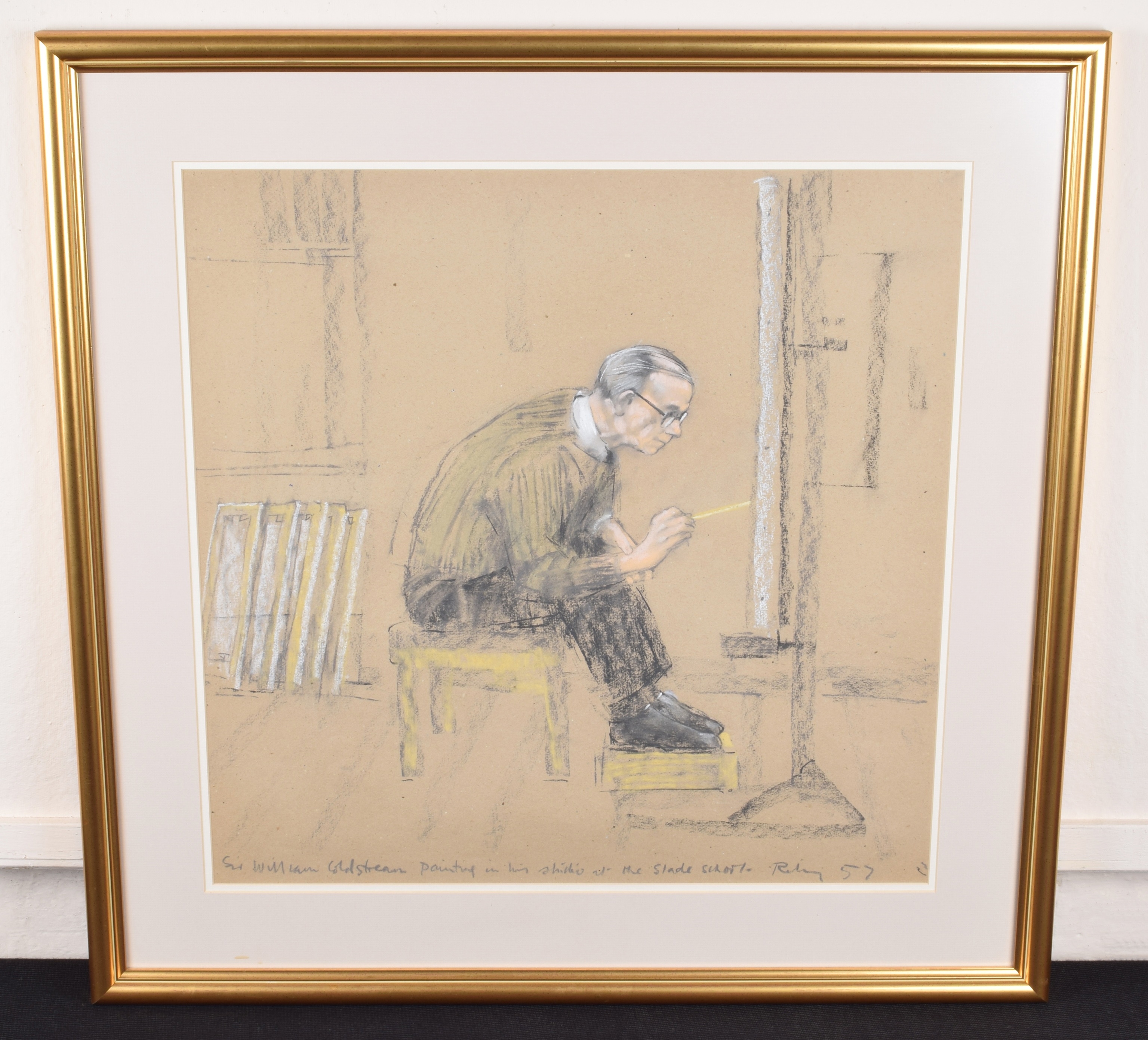 Harold Riley | Sir William Coldstream painting in his studio at the ...