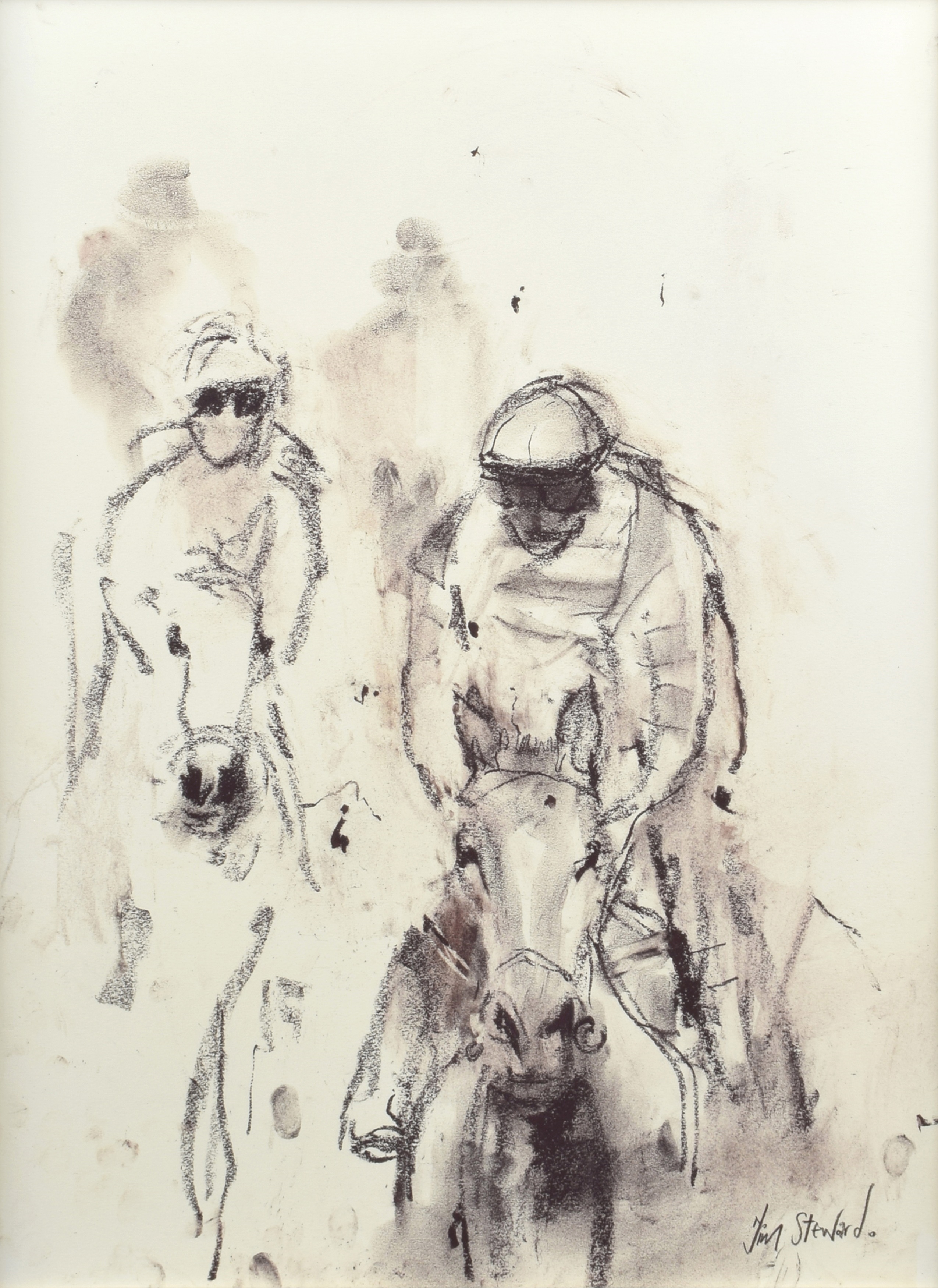 Tim Steward | Horse racing study with two horses and jockeys (2008 ...