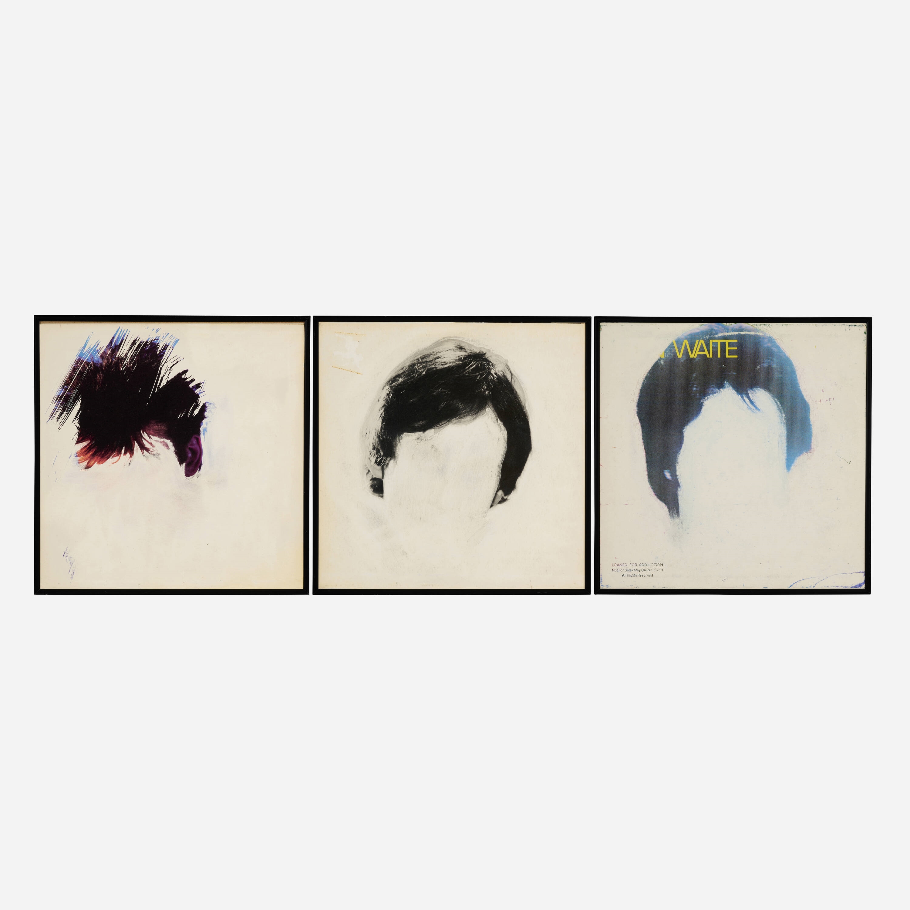 Artwork by Ajit Chauhan, Untitled (three works), Made of erased record cover