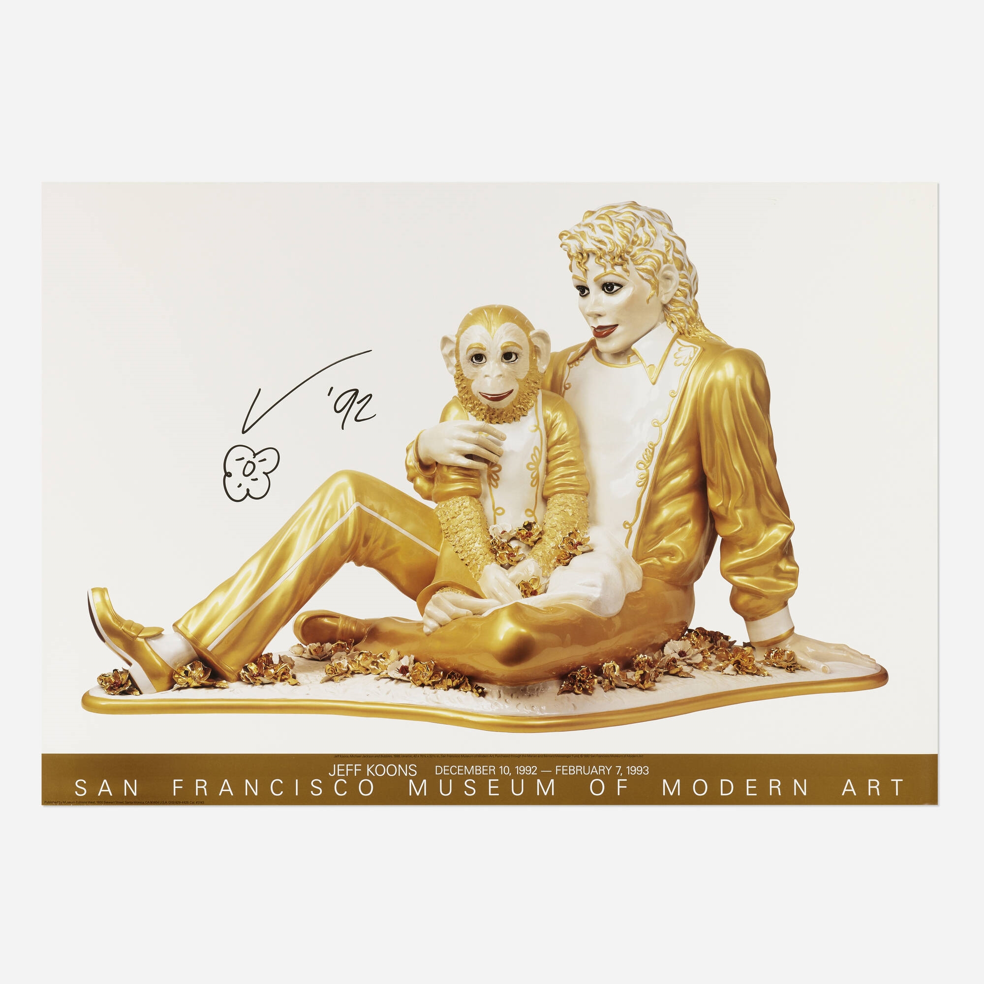 Jeff Koons Michael Jackson and Bubbles poster (1992) MutualArt