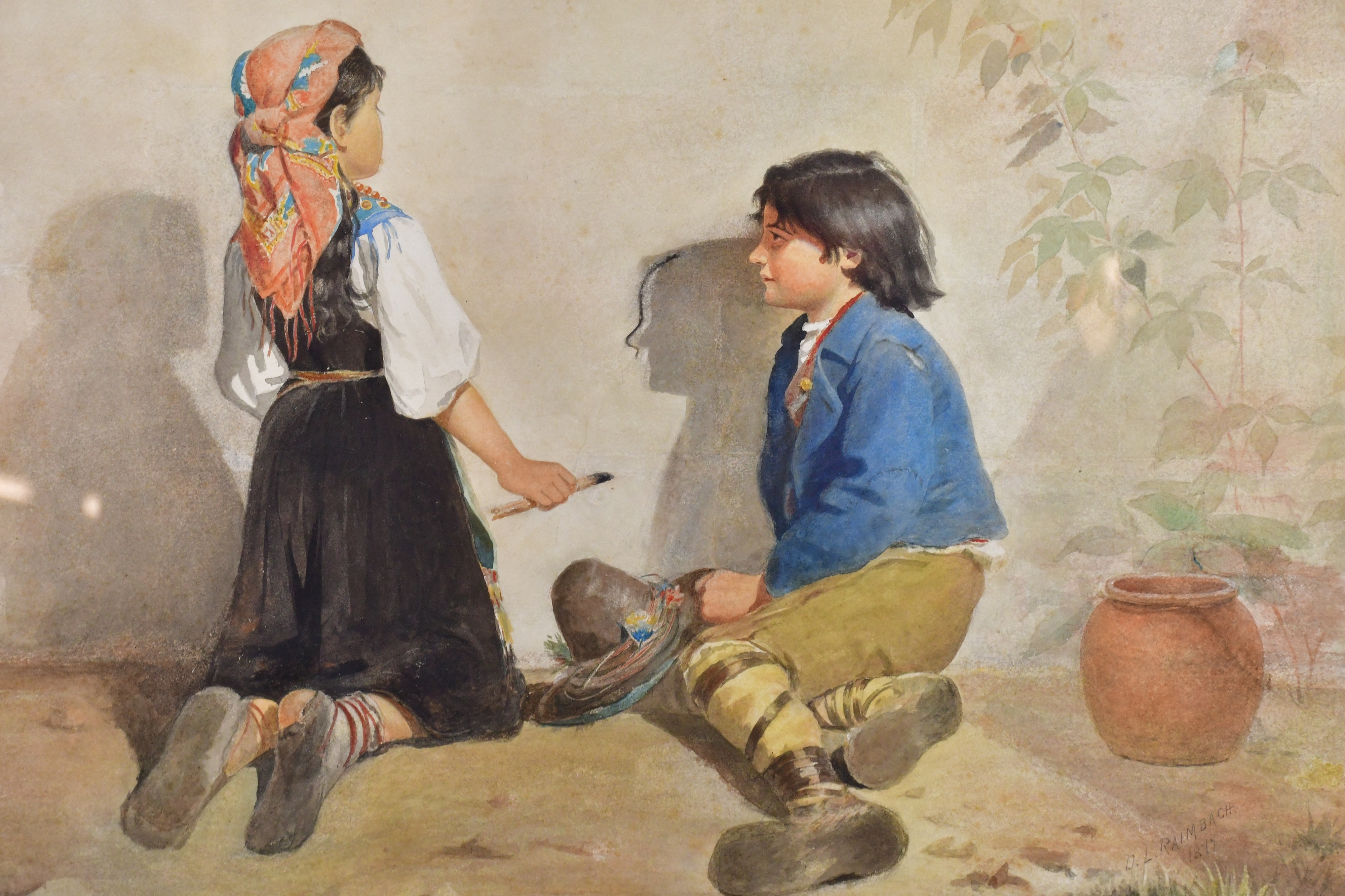 David L. Raimbach | Continental children garden scene | MutualArt