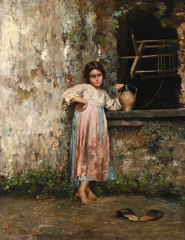 YOUNG GIRL AT THE FOUNTAIN by Vincenzo Irolli