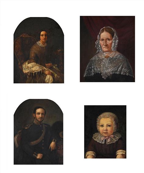 A PAIR OF PORTRAITS OF AN OFFICER AND HIS WIFE (4) by Swedish School, 19th Century