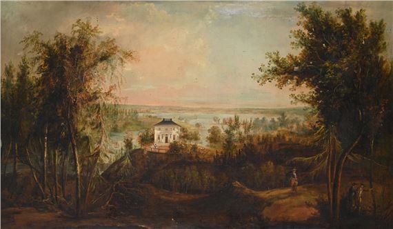 A VILLA IN A EXTENSIVE LAKE LANDSCAPE by Swedish School, 19th Century
