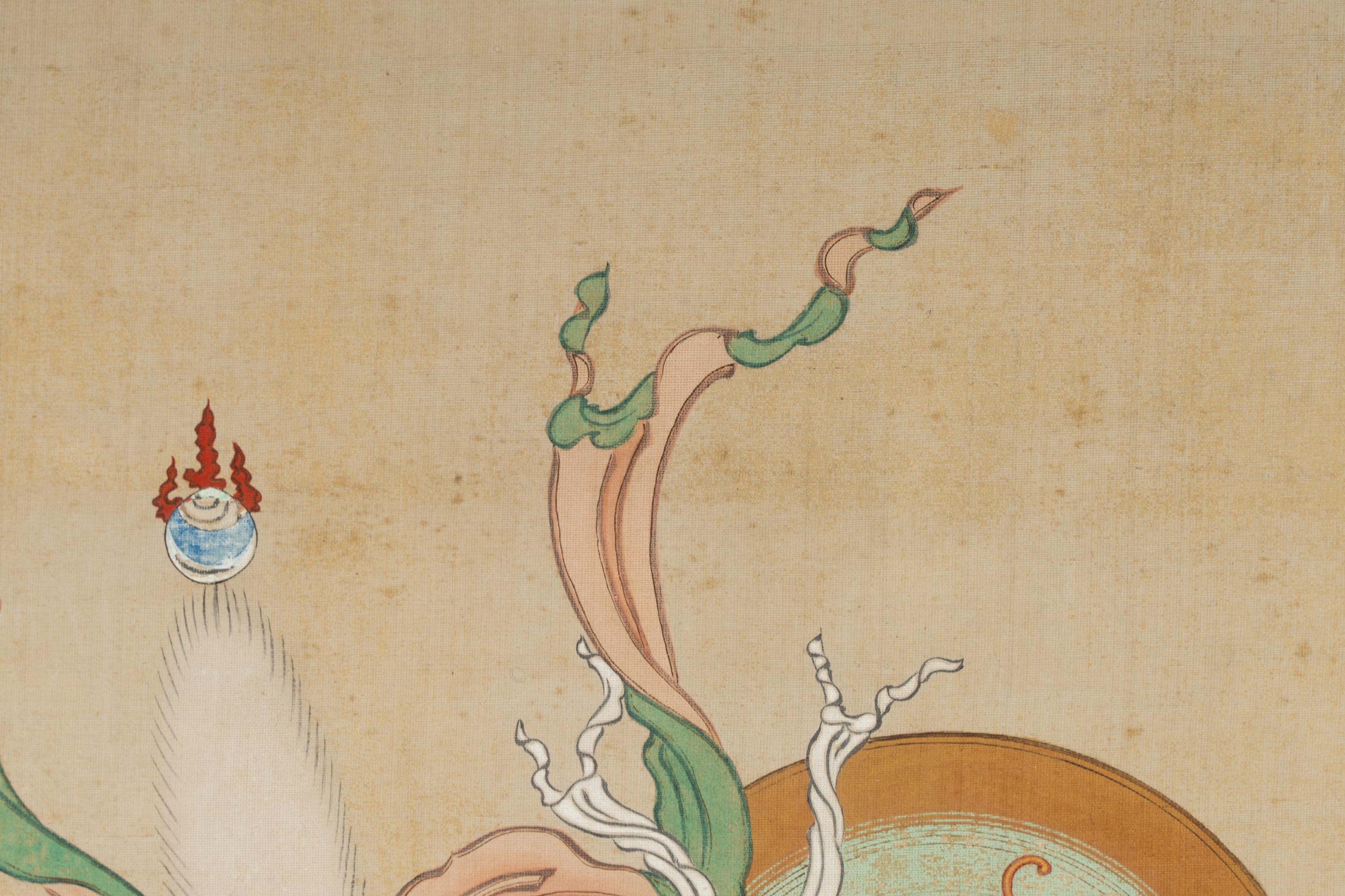 Japanese School | Japanese Scroll Painting of a Deity and Fox | MutualArt